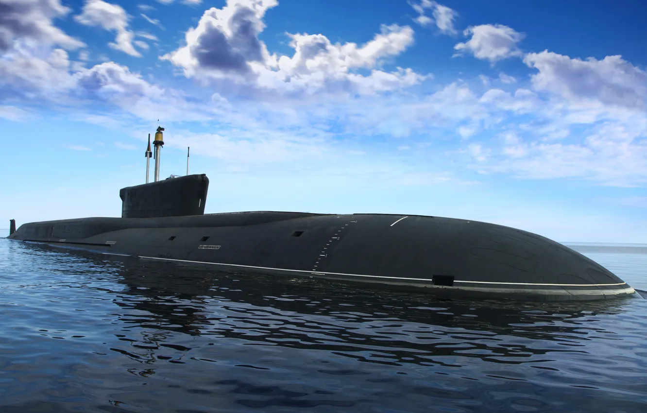 Photo wallpaper submarine, submarine, cruiser, underwater, strategic, atomic, purpose, Borey