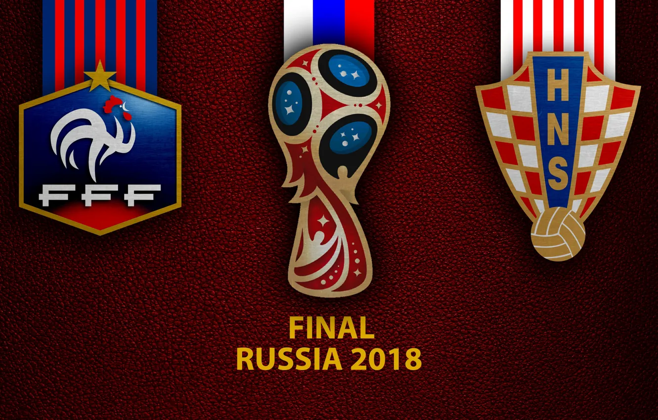 Photo wallpaper wallpaper, sport, logo, football, Final, FIFA World Cup, Russia 2018, France vs Croatia