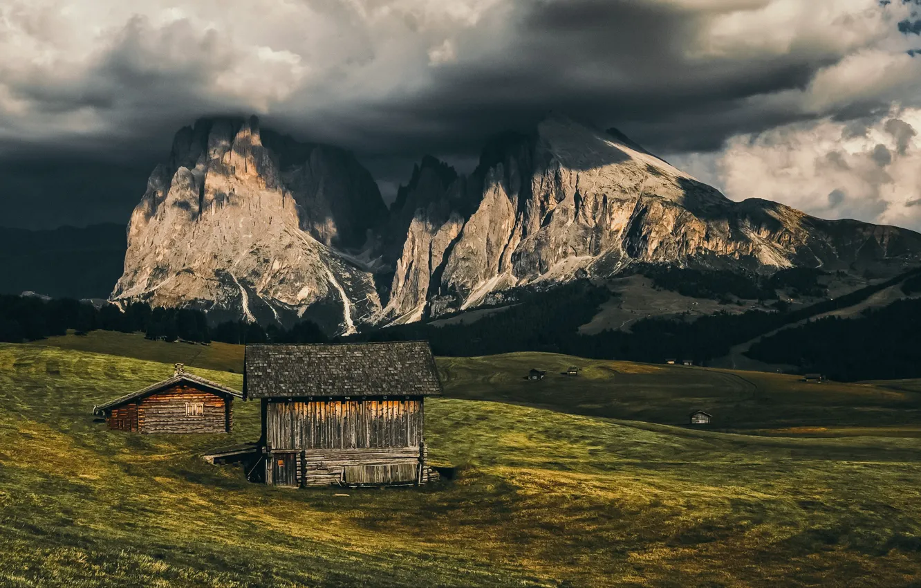 Photo wallpaper landscape, Alpe di Siusi, South-Tyrol