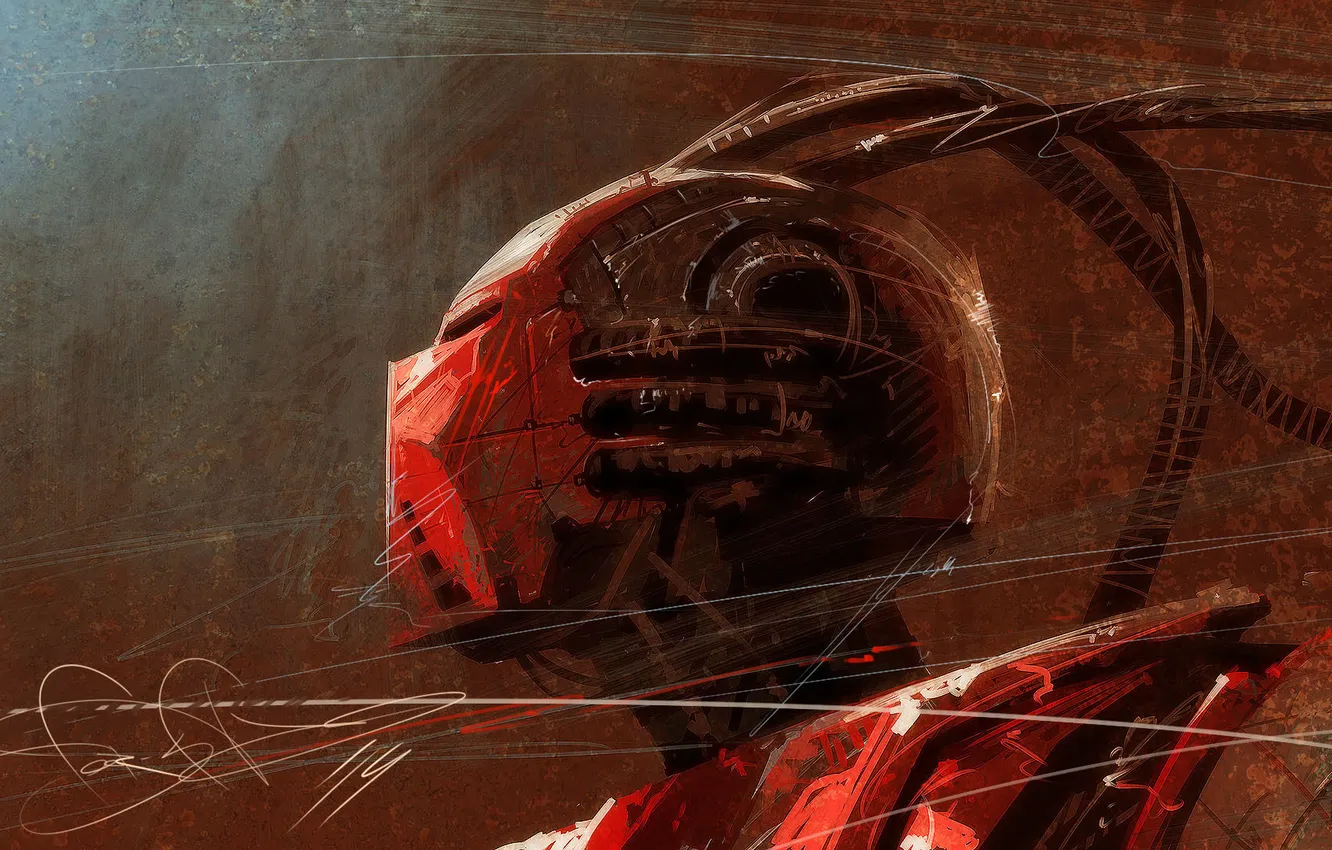 Photo wallpaper Mortal Kombat, ninja, cyborg, Sector, mechanized warrior