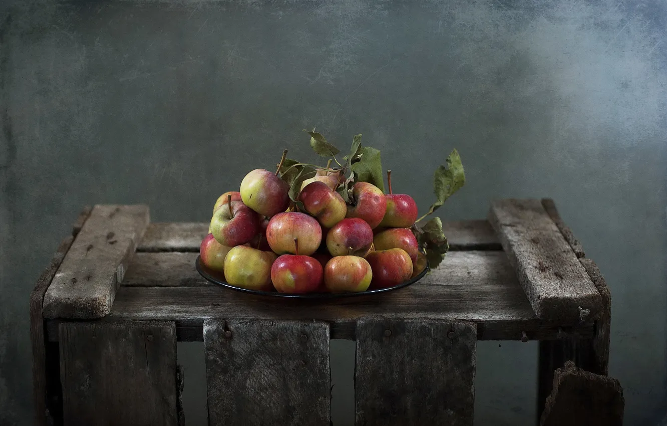 Photo wallpaper background, apples, box