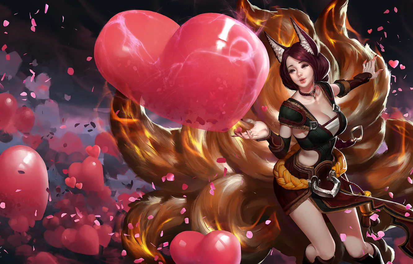 Photo wallpaper the game, anime, art, League of Legends, fire ahri, feihong chen