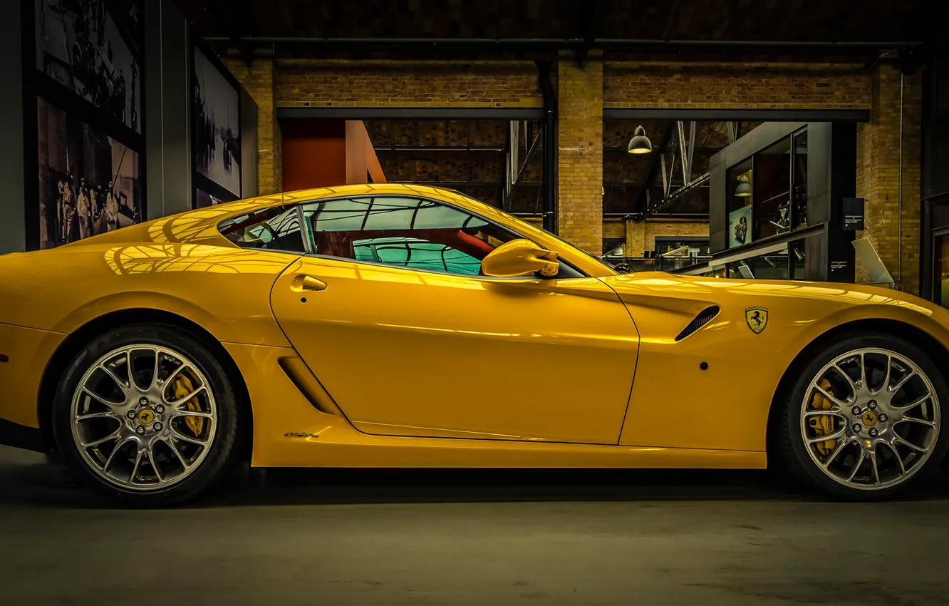 Photo wallpaper yellow, Ferrari, supercar