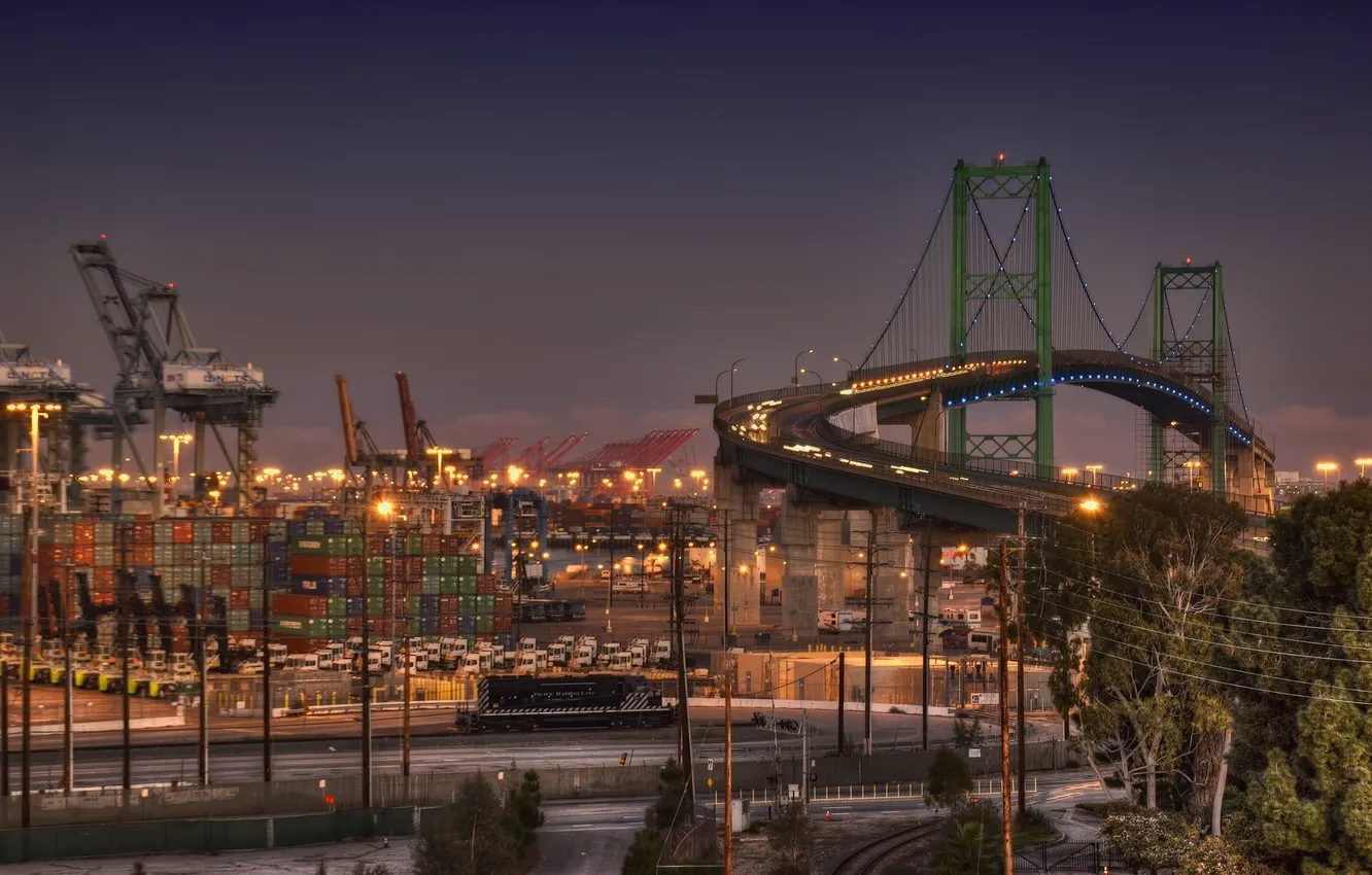 Photo wallpaper night, lights, CA, USA, Los Angeles, night, Los Angeles, California