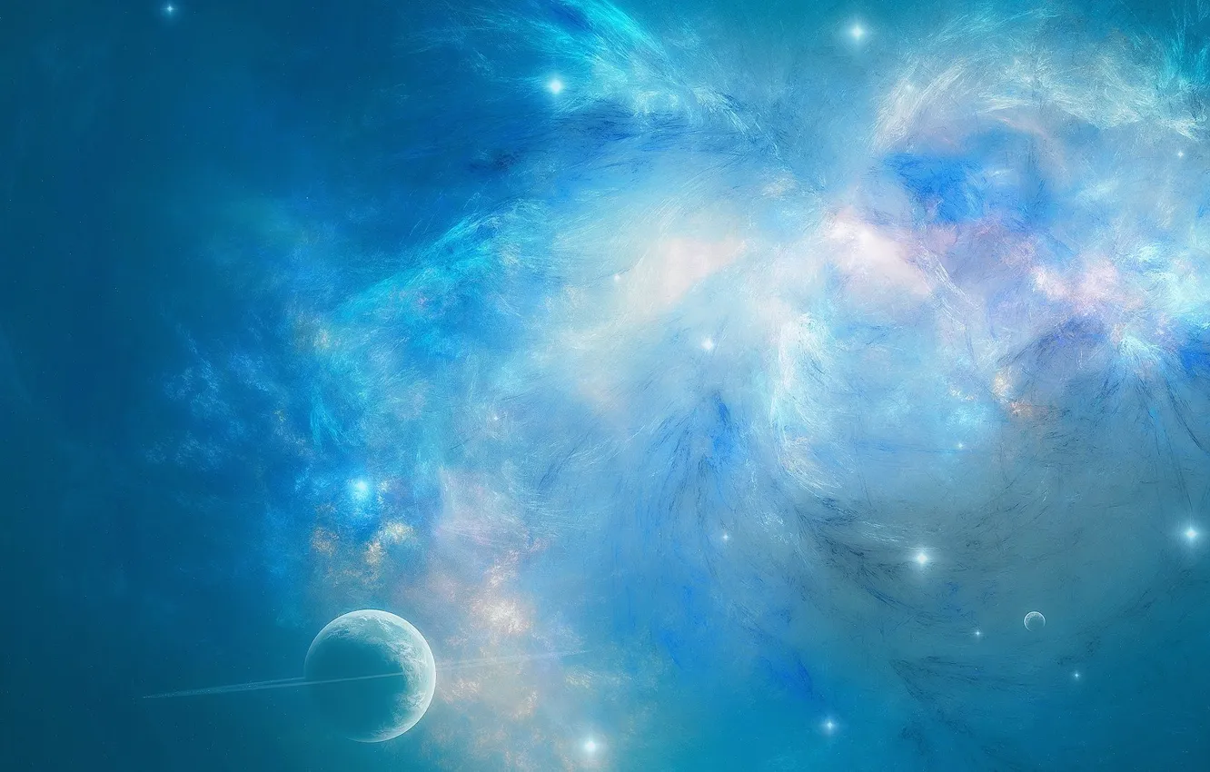 Photo wallpaper space, blue, planet