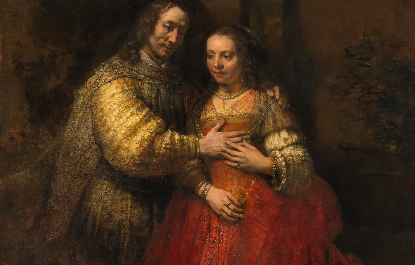 Photo wallpaper portrait, picture, genre, Rembrandt van Rijn, The Jewish Bride