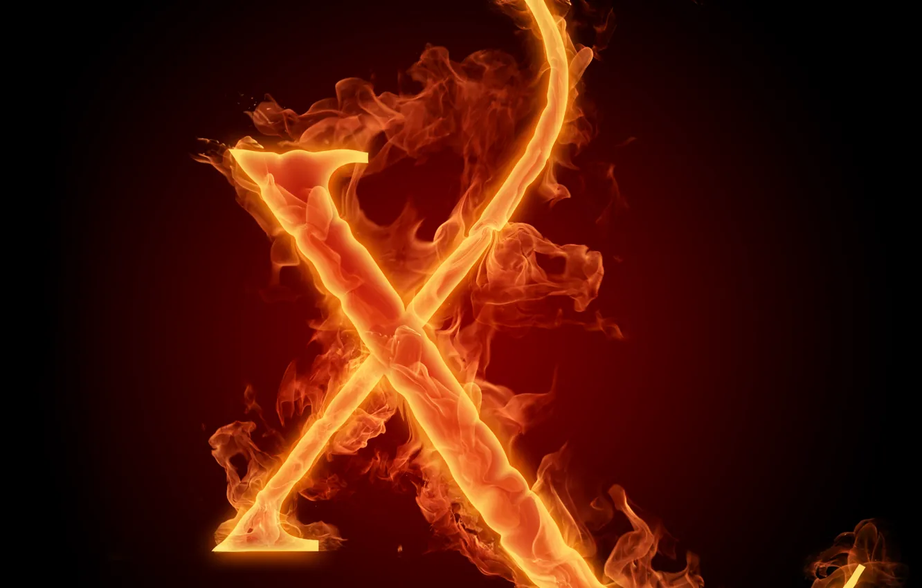 Photo wallpaper lights, letters, flame, Litera