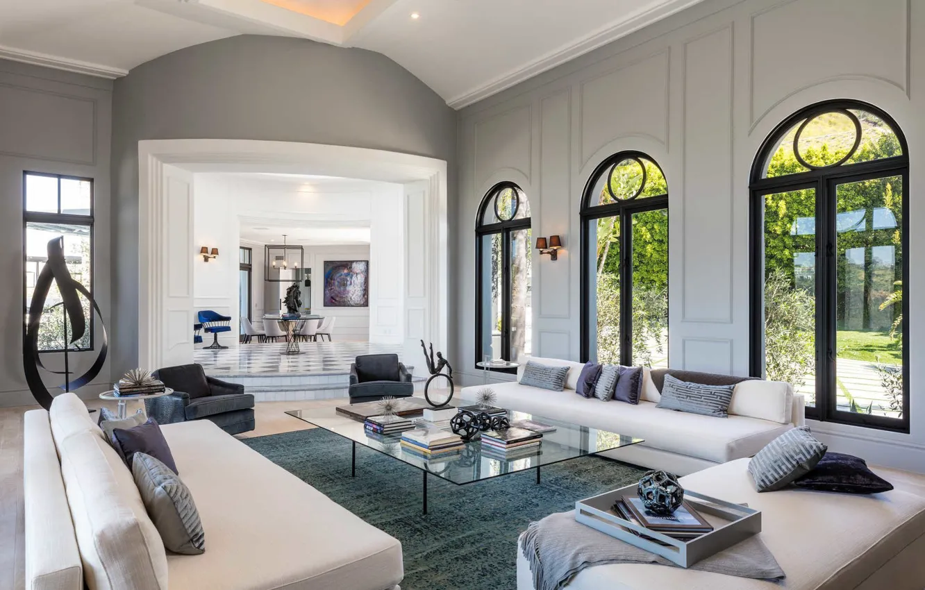 Photo wallpaper Villa, interior, living room, living room, Beverly Hills, mansion