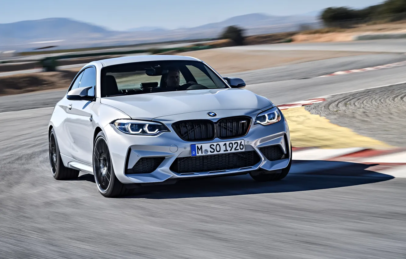 Photo wallpaper movement, coupe, speed, track, BMW, 2018, F87, M2
