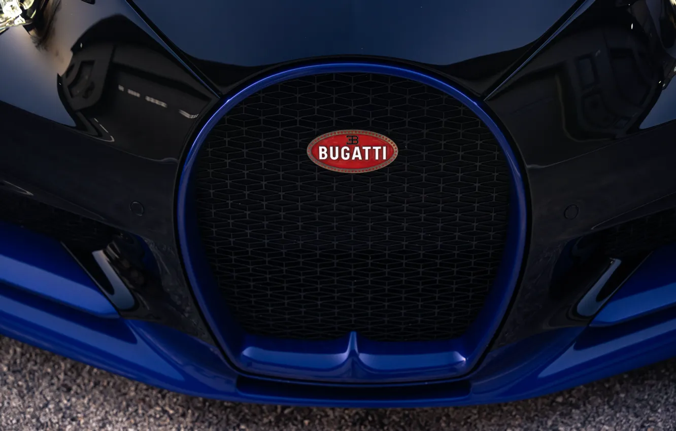 Photo wallpaper Bugatti, logo, grille, Chiron, Bugatti Chiron