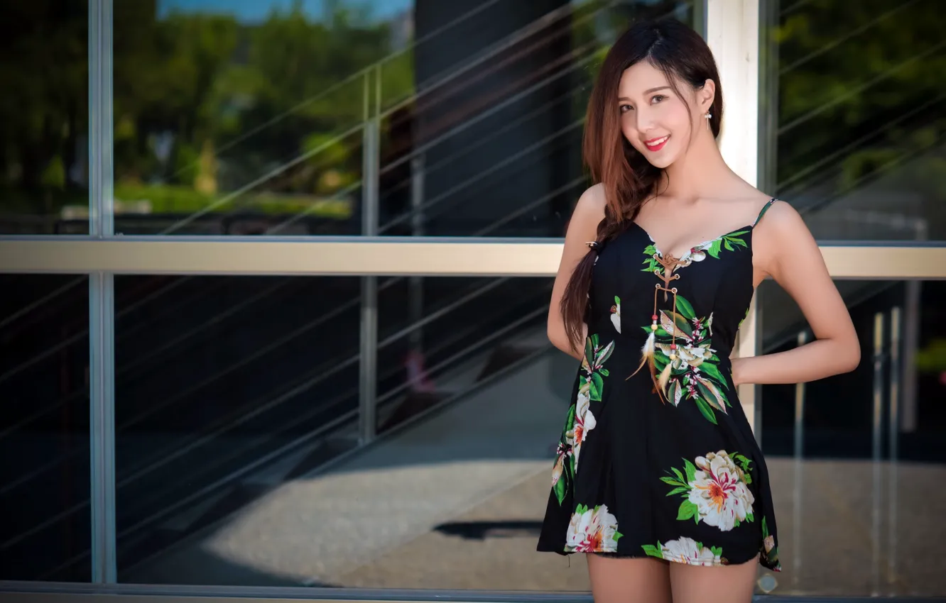 Photo wallpaper look, girl, Asian