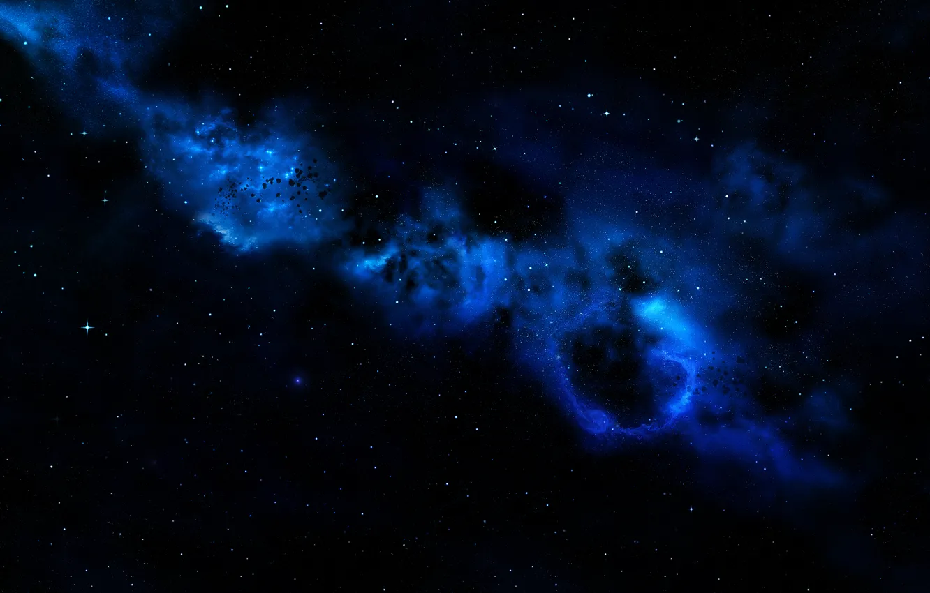Photo wallpaper blue, space, dark matter
