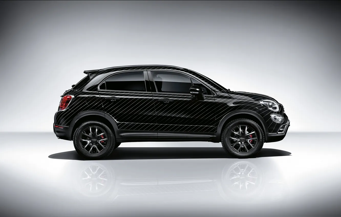 Photo wallpaper black, auto, Fiat, tie, 500X