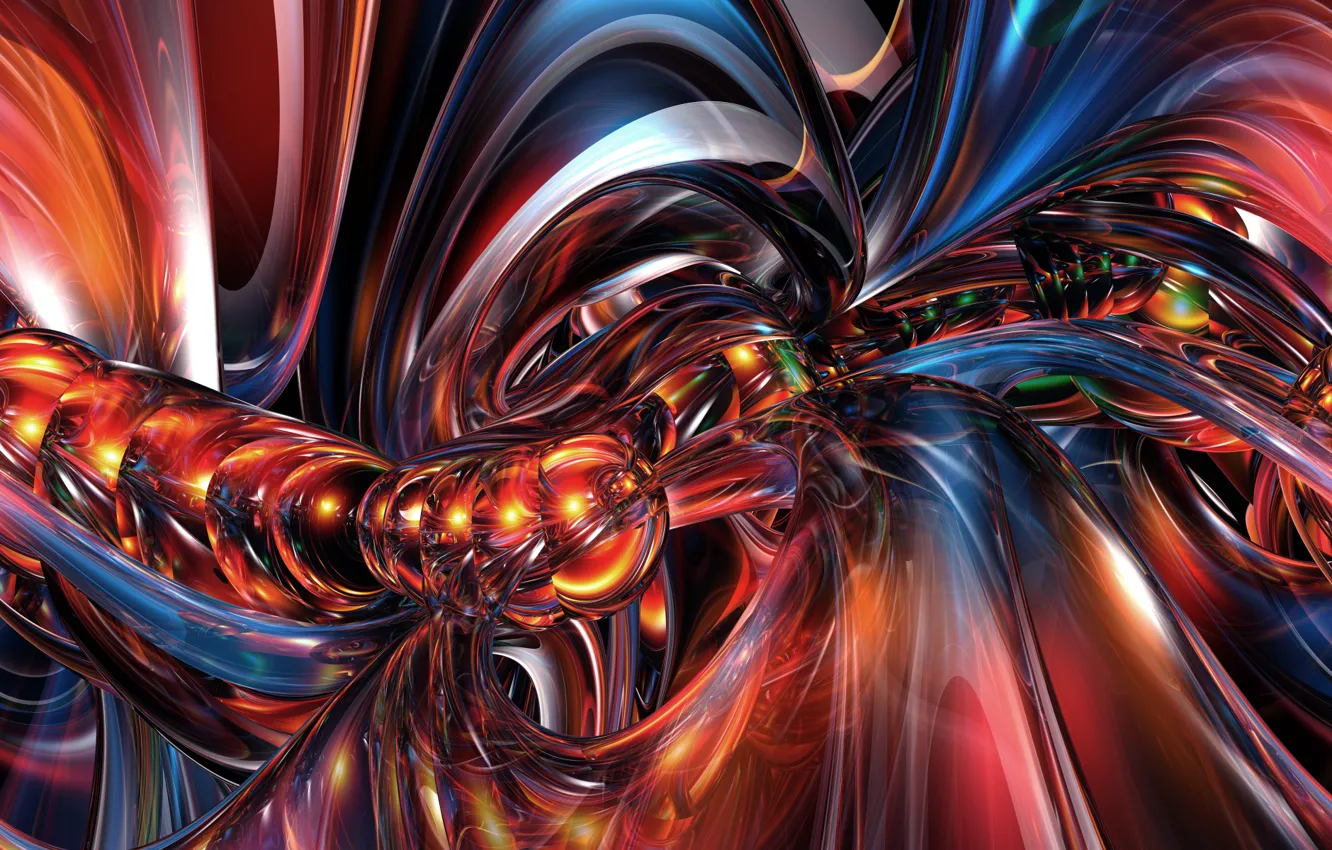 Photo wallpaper glow, fractal, weave, fractal pattern