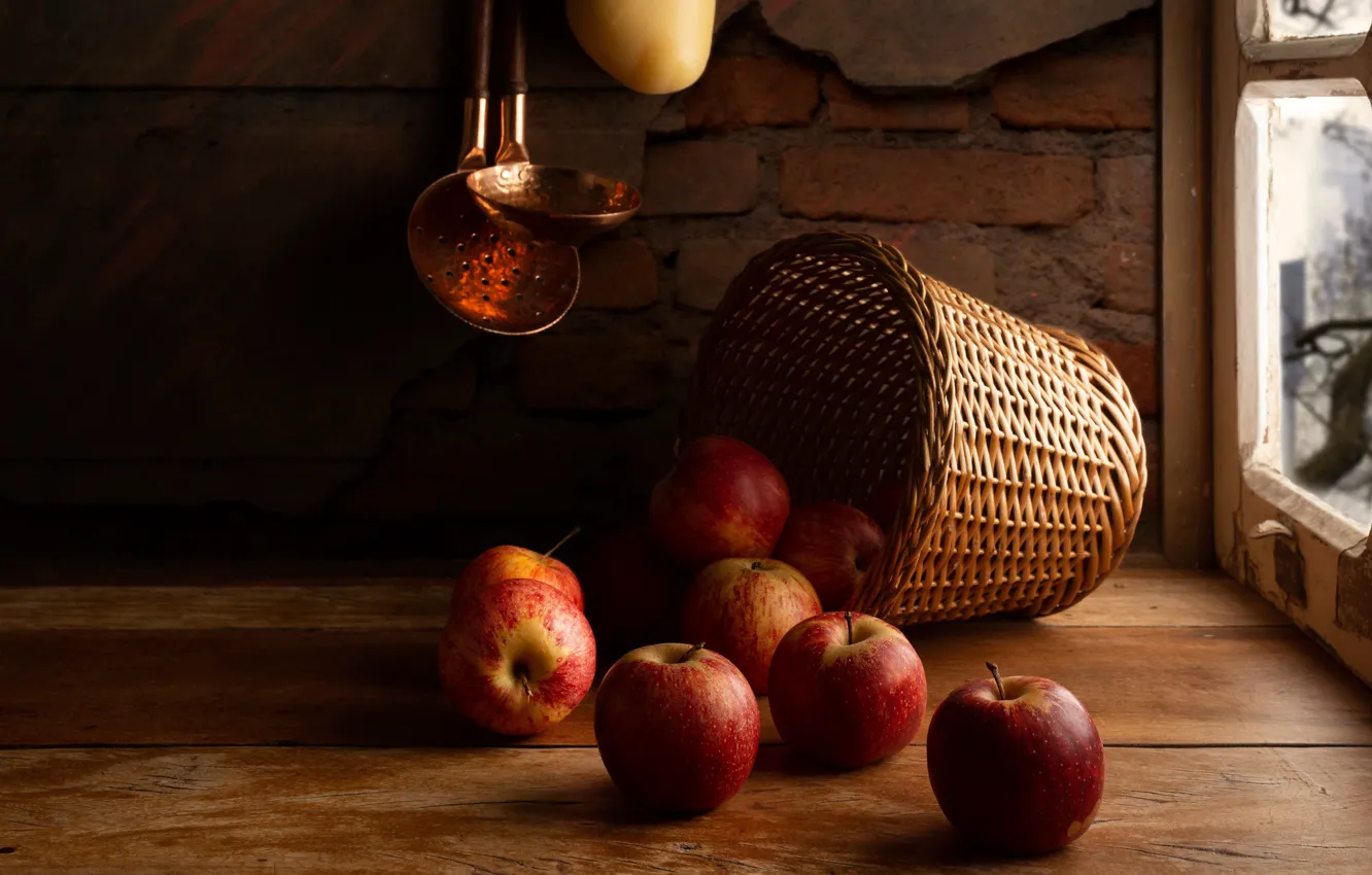 Photo wallpaper apples, food, fruit