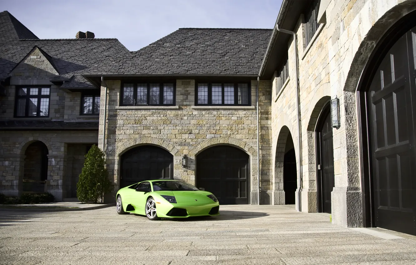 Photo wallpaper house, supercar, lamborghini