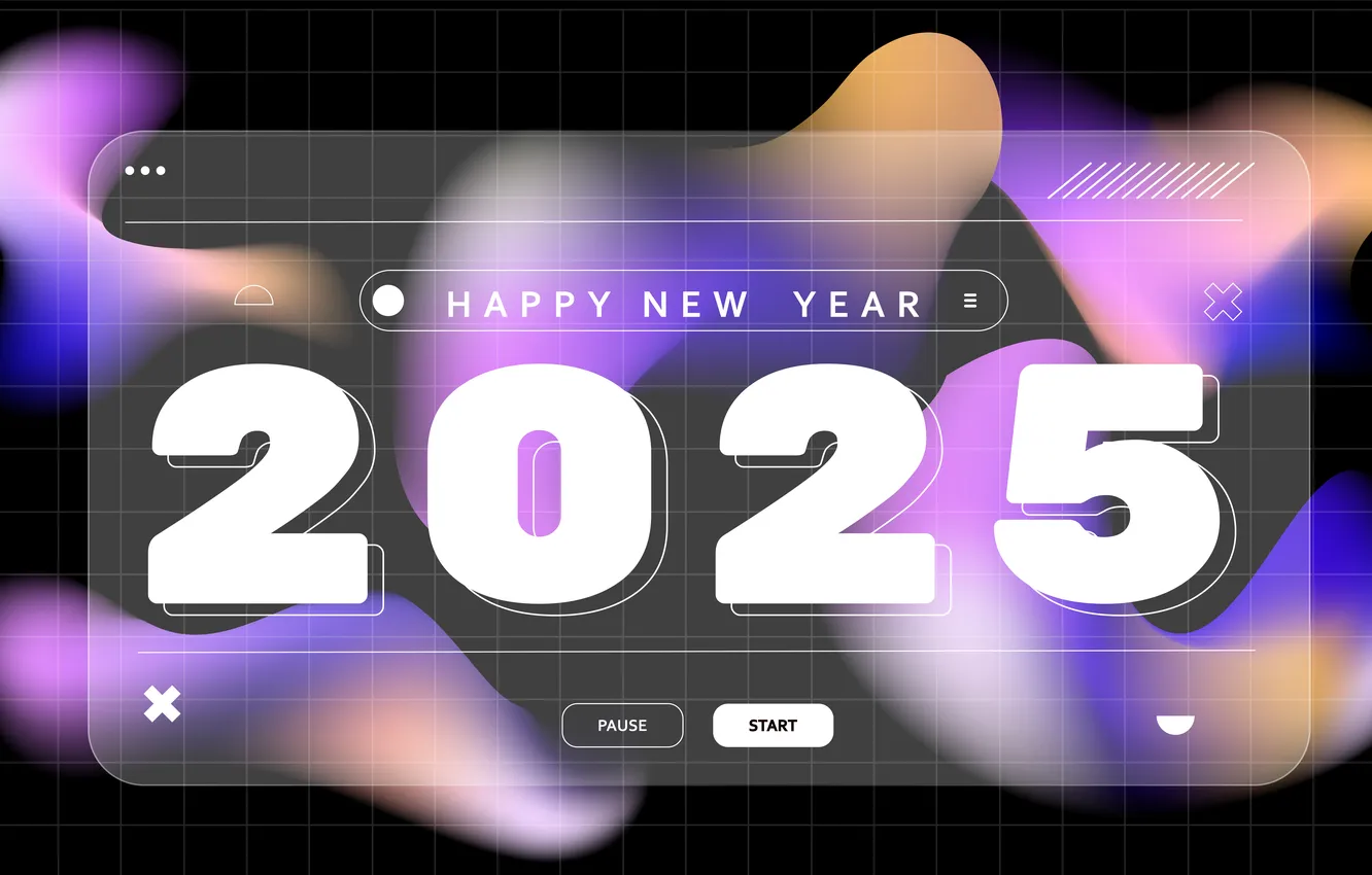 Photo wallpaper purple, the dark background, lilac, the inscription, vector, gradient, figures, New year