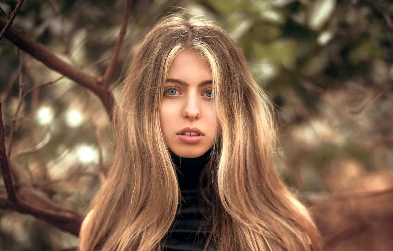 Photo wallpaper nature, bokeh, portrait of a blonde, Novator, nup