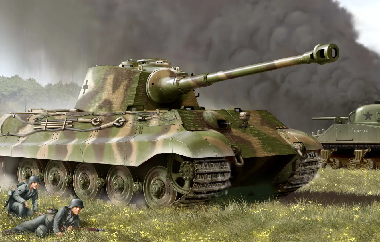 Photo wallpaper Germany, Tank, Tiger II, King tiger, Heavy tank