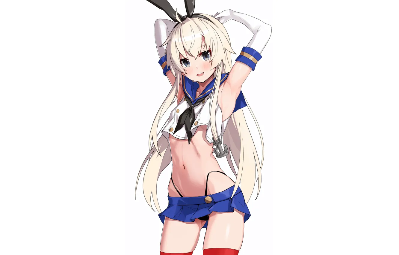 Photo wallpaper girl, sexy, lingerie, panties, long hair, boobs, anime, beautiful