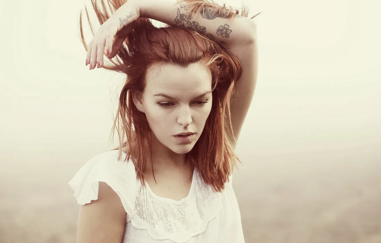 Photo wallpaper girl, mood, tattoo