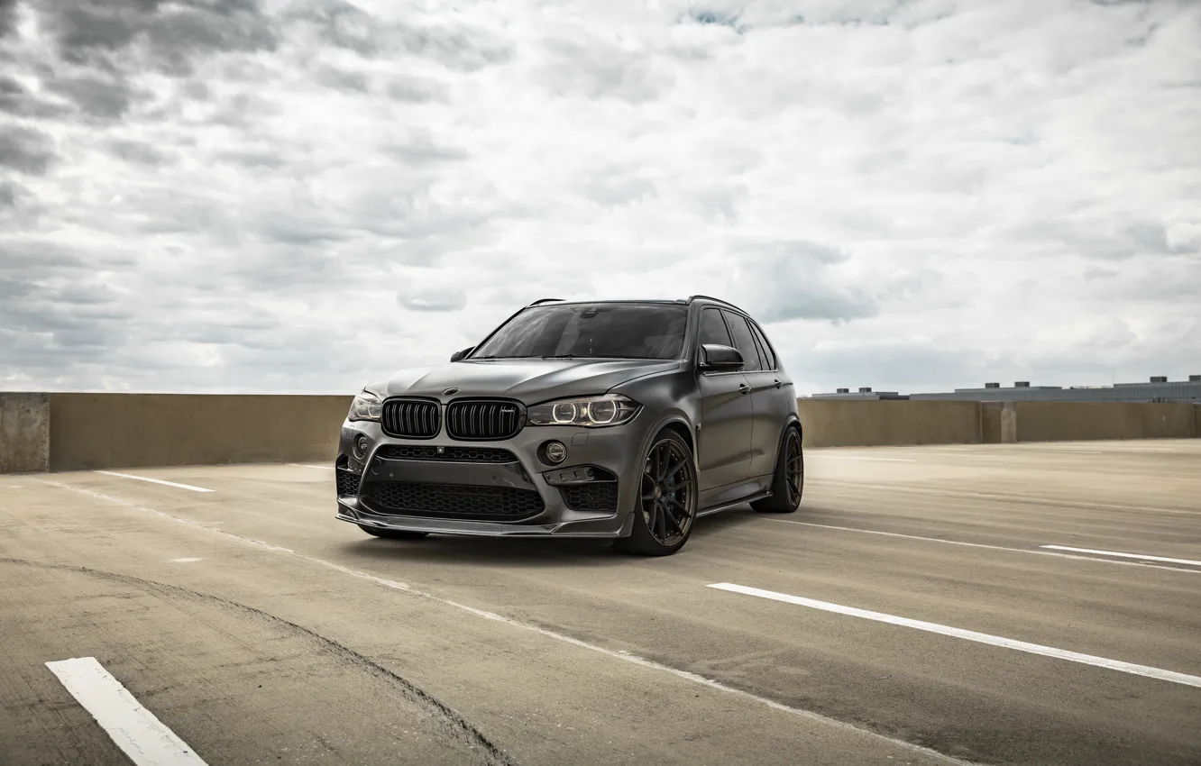 Photo wallpaper BMW, Sky, Front, Angel Eyes, X5M, Sight, F85