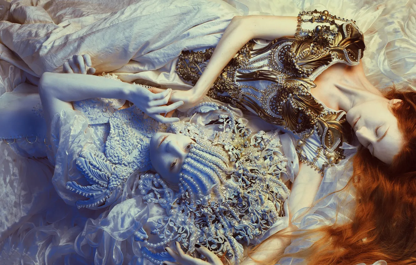 Photo wallpaper girl, decoration, hair, dress