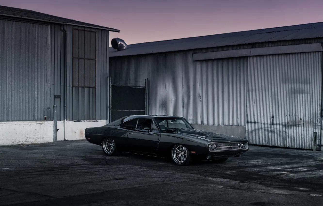 Photo wallpaper Dodge, Black, Charger, 1970, Muscle car, Custom