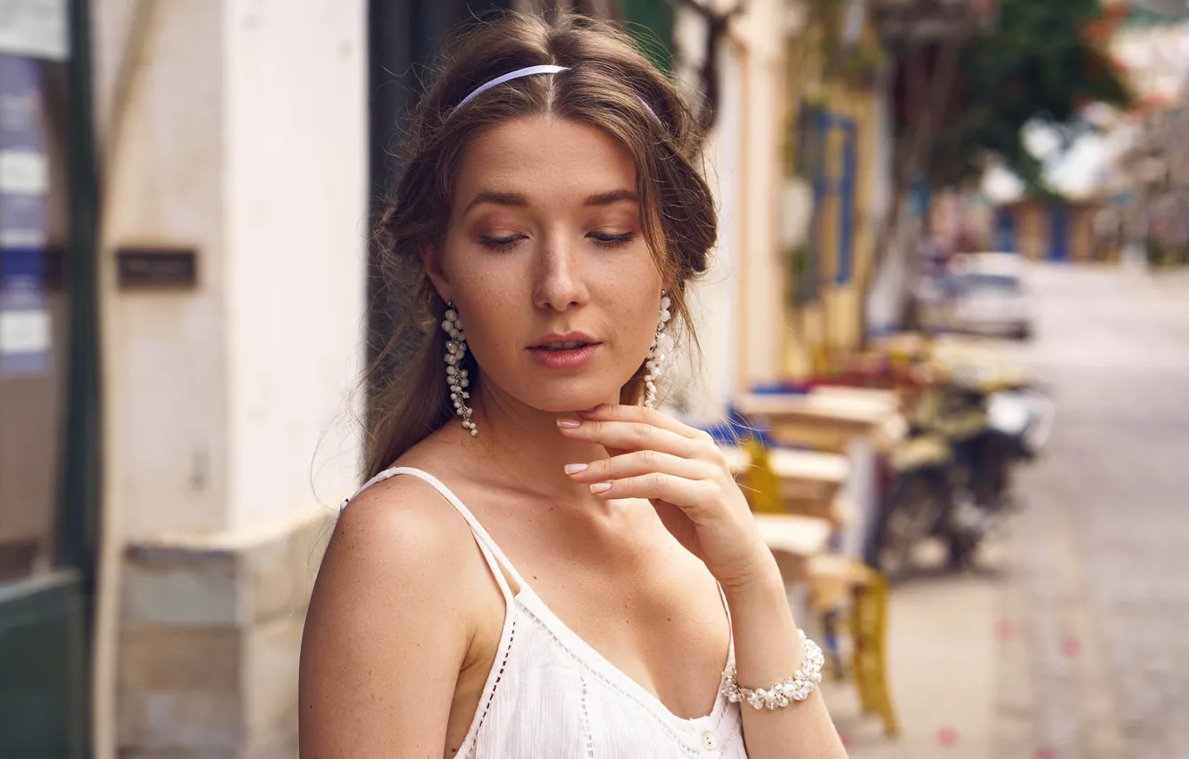 Photo wallpaper girl, portrait, EIKONAS, Greek Village Life