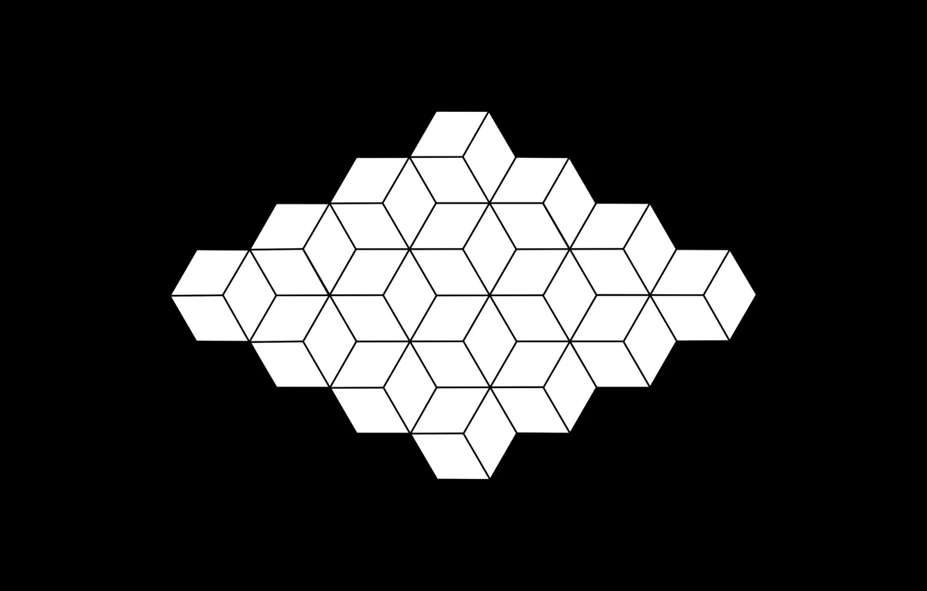 Photo wallpaper white, abstraction, black, figure, white, geometry, black, monochrome