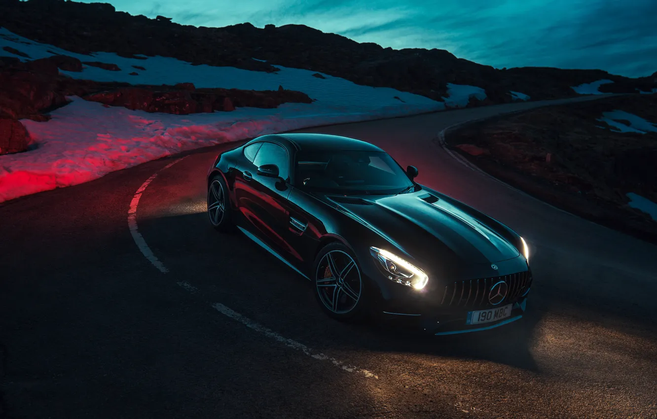 Photo wallpaper lights, Mercedes-Benz, AMG, GT C
