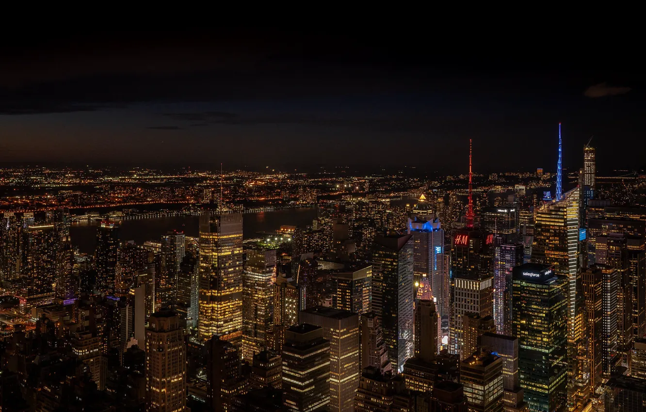 Photo wallpaper night, the city, lights, Rodrigo Godinez