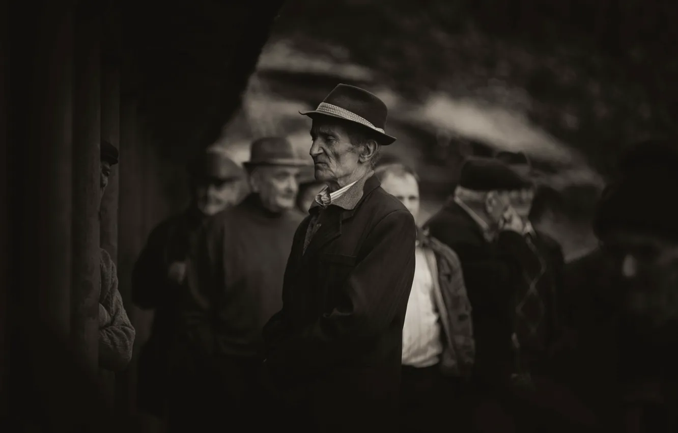 Photo wallpaper the old man, bokeh