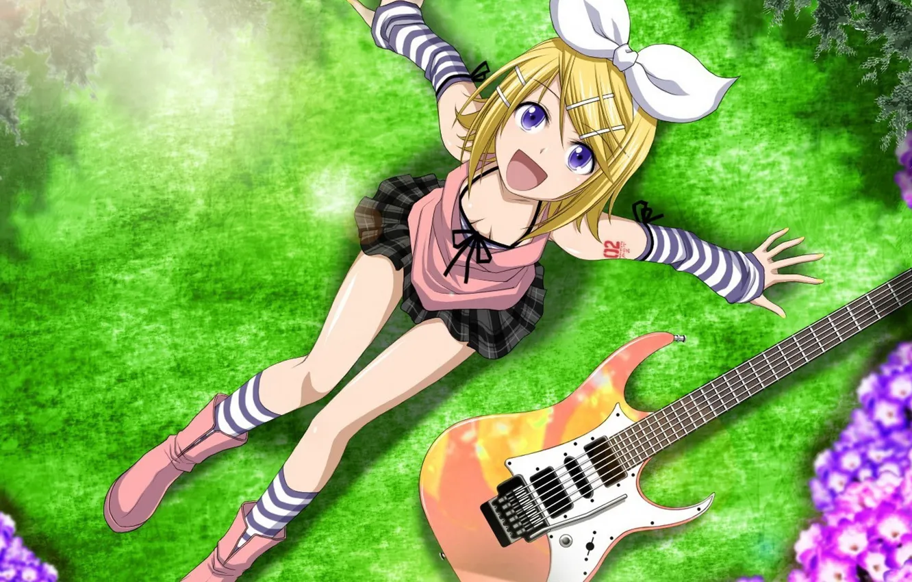 Photo wallpaper guitar, anime, art, Vocaloid