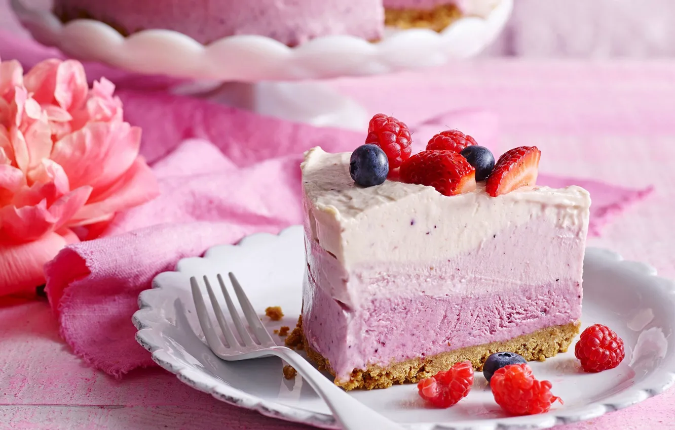 Photo wallpaper berries, cake, Food