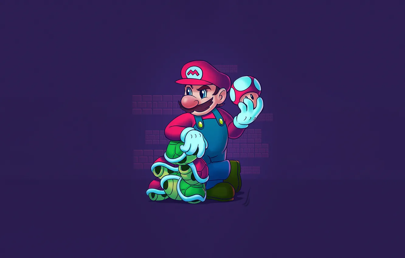 Photo wallpaper Mario, art, Concept Art, Minimalism, Characters, Super Mario, Game Art, Jesus Sanchez