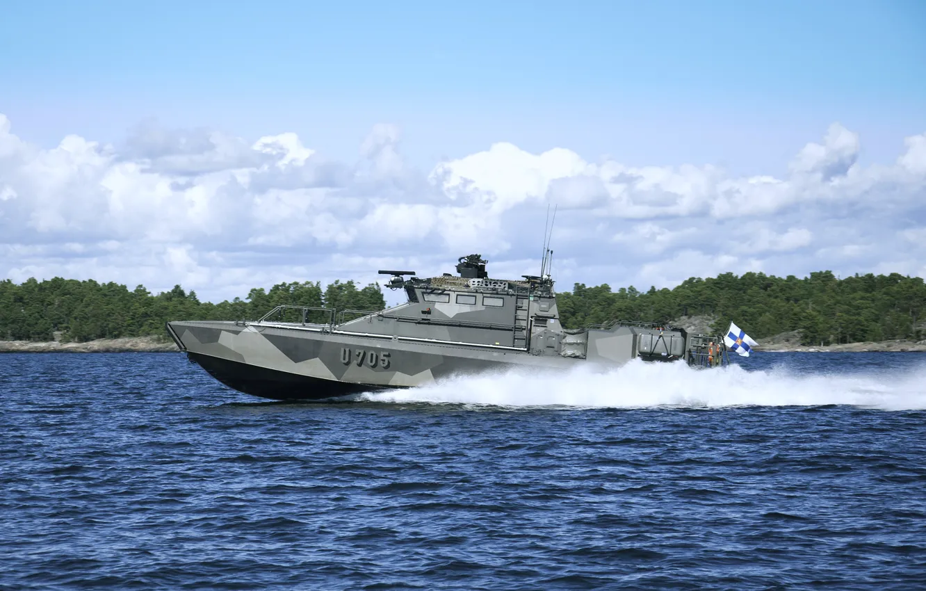 Photo wallpaper boat, security, Finland, coast