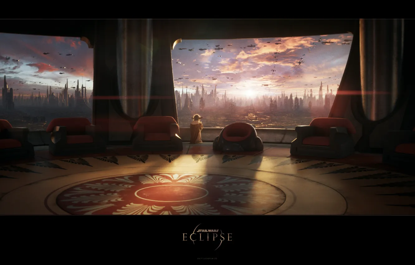 Photo wallpaper fiction, Star wars, Iodine, Yoda, eklips, Coruscant, the Jedi temple, Jedi Temple