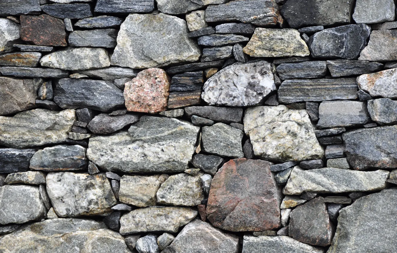 Photo wallpaper wall, pattern, stones, gray
