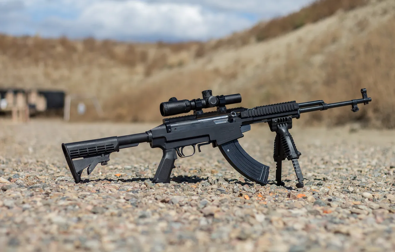 Photo wallpaper weapons, machine, optics, fry