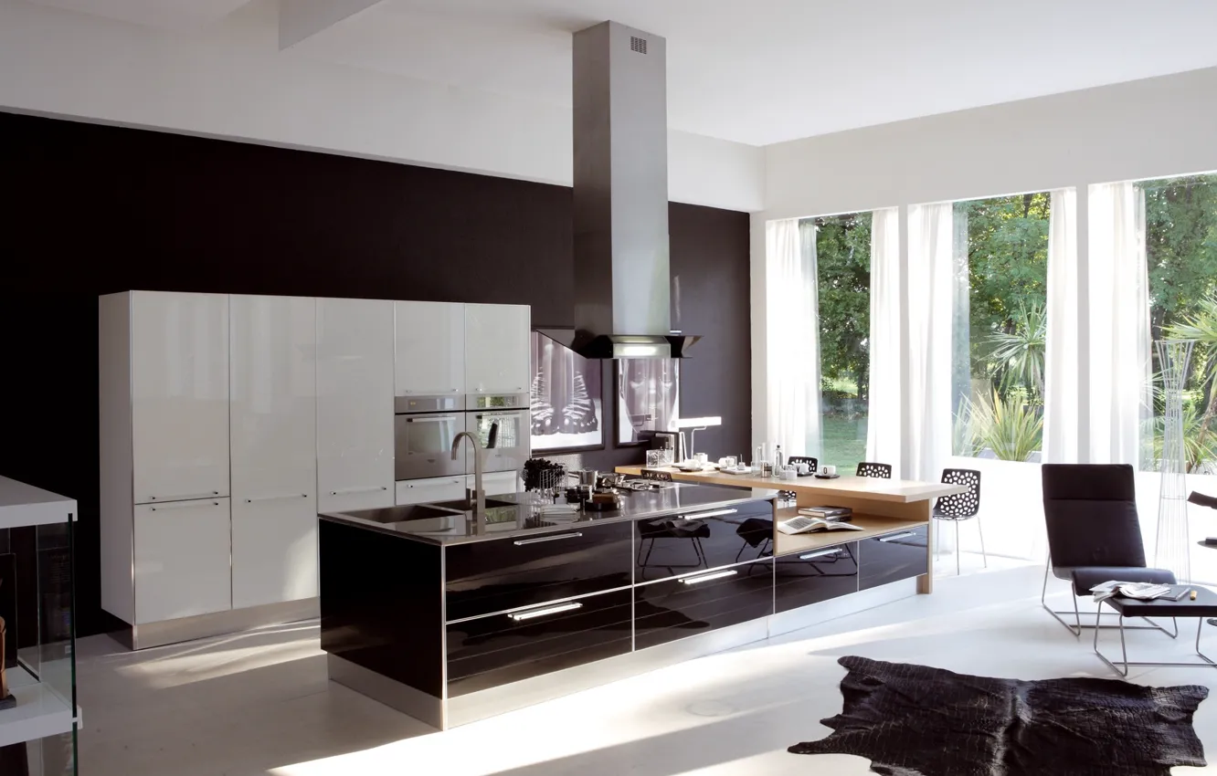Photo wallpaper style, furniture, interior, picture, chair, technique, window, kitchen