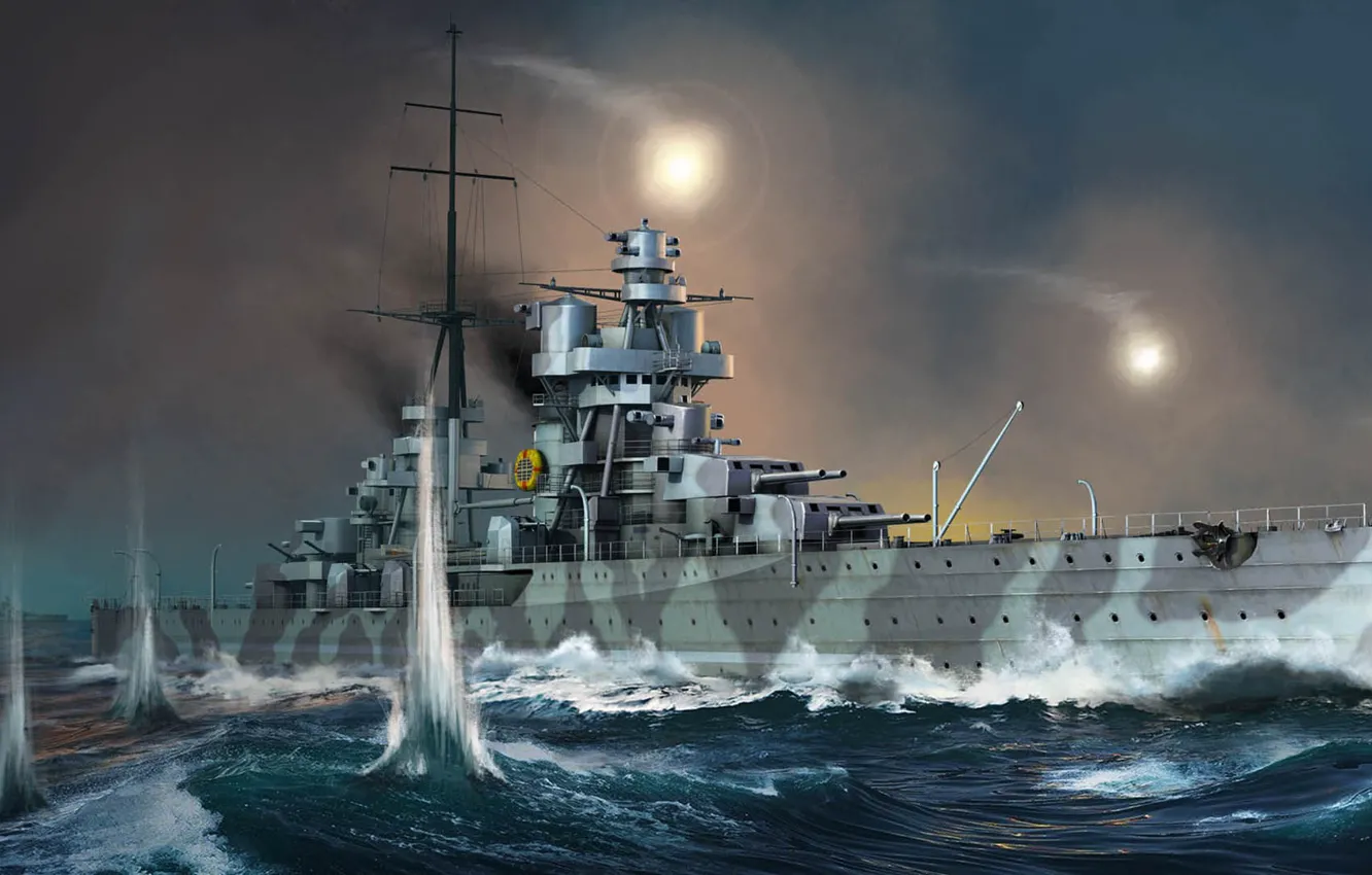 Photo wallpaper Italy, cruiser, Heavy, Italian Heavy Cruiser Fiume