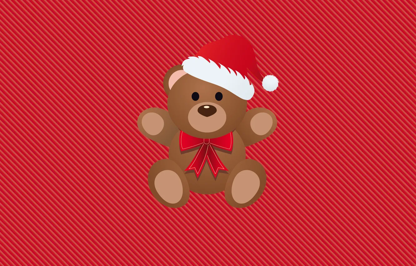 Photo wallpaper background, mood, holiday, new year, minimalism, bear, Christmas, bear