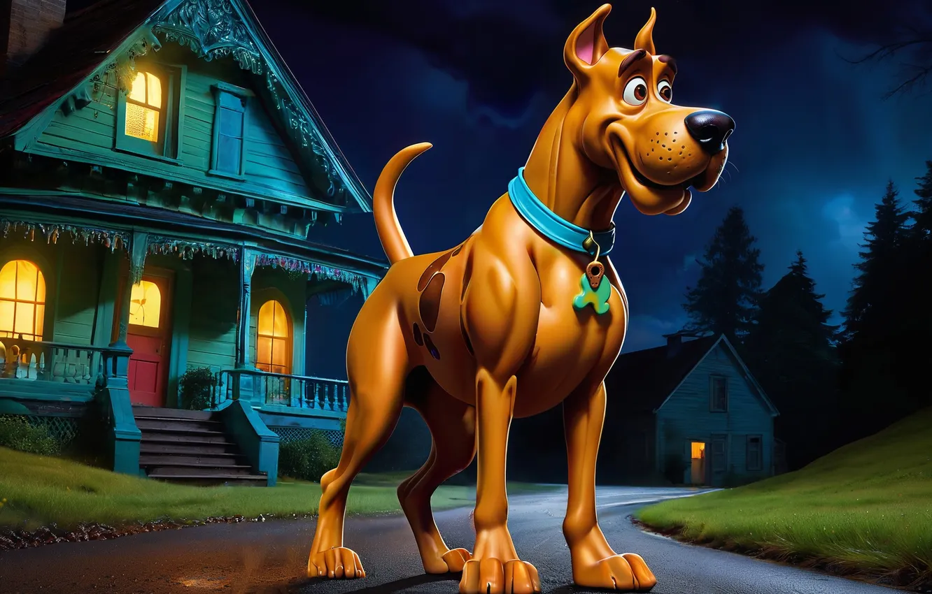 Photo wallpaper cartoon, dog, dog, Scooby-Doo