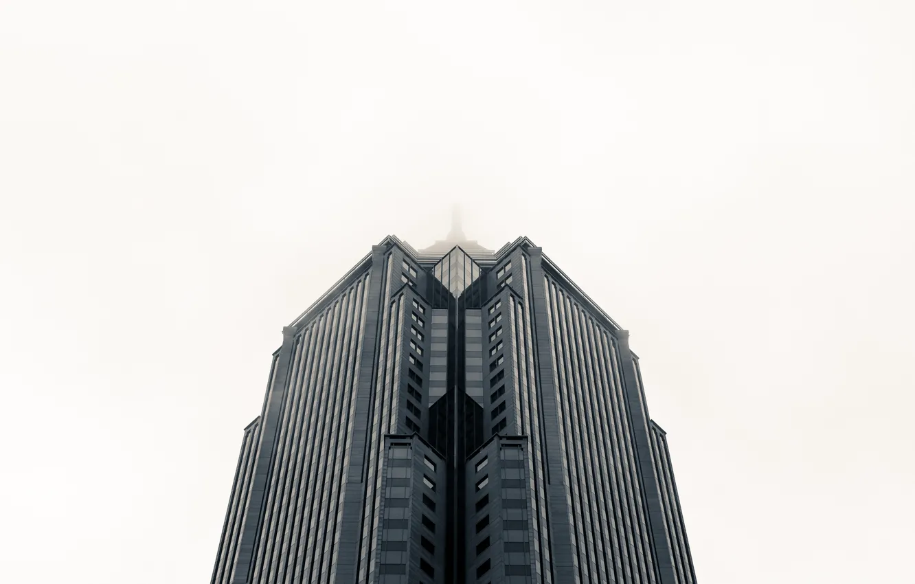 Photo wallpaper fog, photo, background, skyscrapers, background, skyscraper, skyscrapers, fog