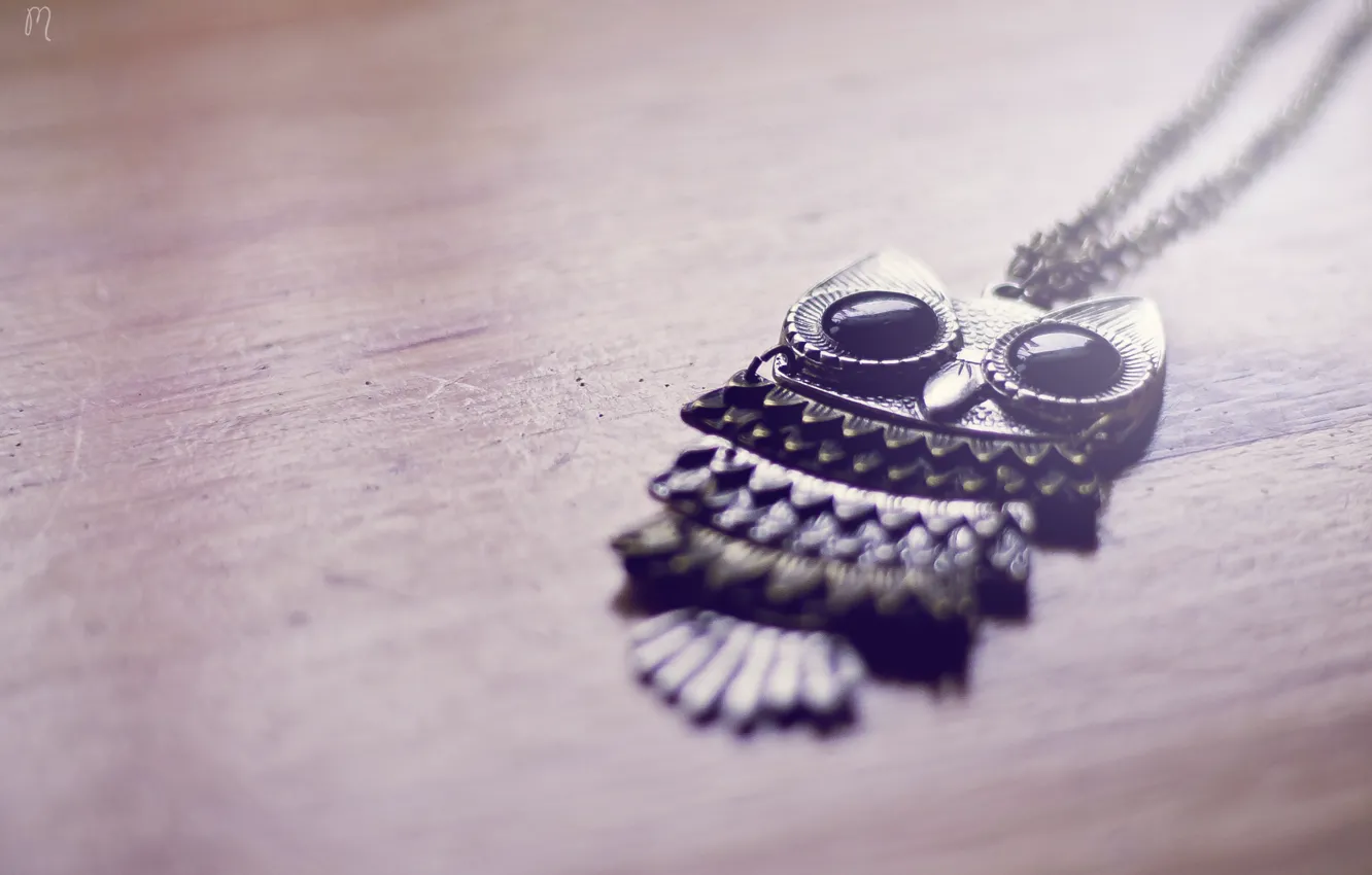 Photo wallpaper owl, pendant, decoration