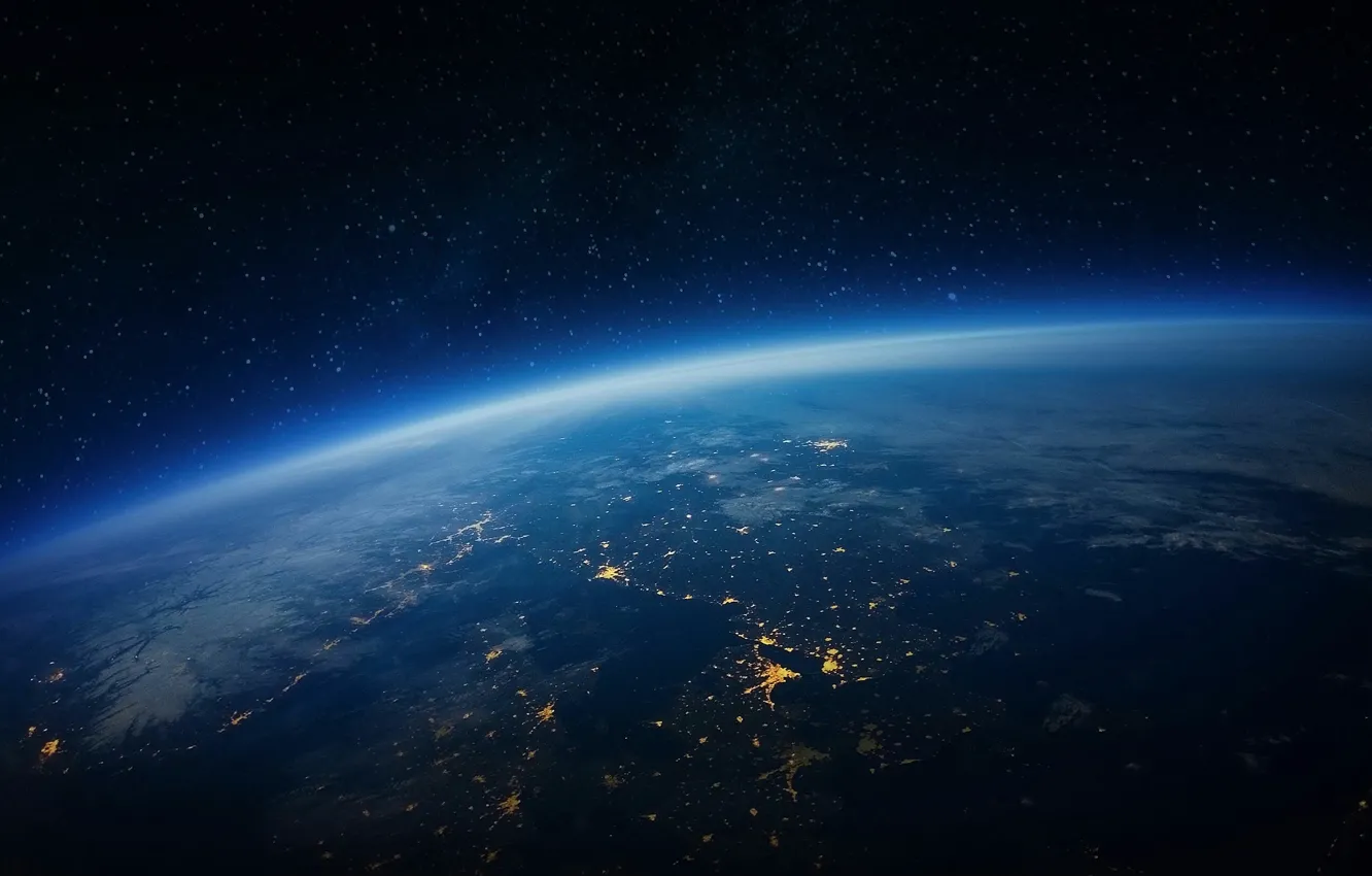 Photo wallpaper world, space, night