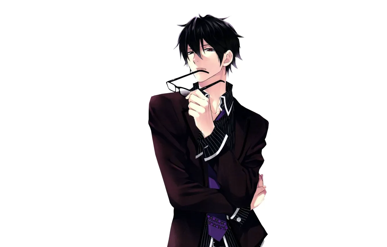 Photo wallpaper glasses, guy, manga, by yaelrukia, yakumo saitou