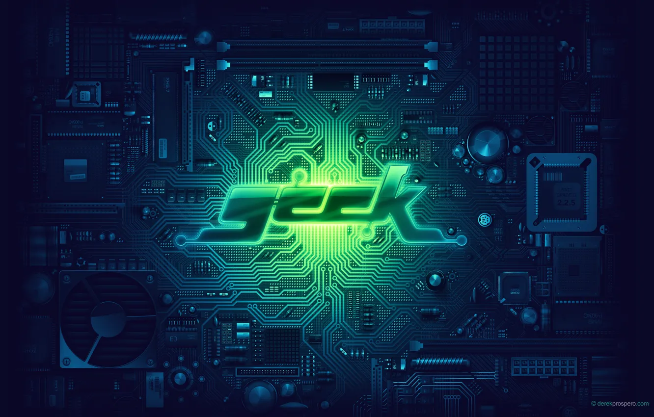 Photo wallpaper green, PCB, Geek