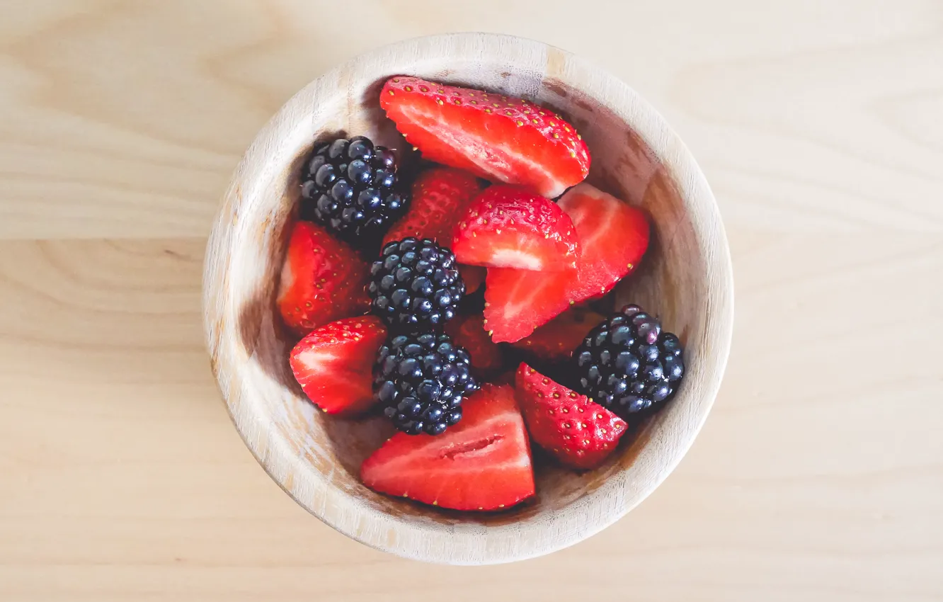 Photo wallpaper berries, strawberry, BlackBerry
